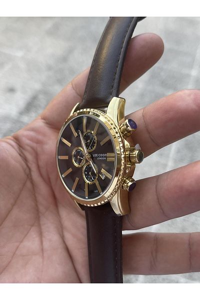 Lee Cooper Leather Strap All Functions Active Steel Wristwatch Lcr.lmg.07398.262