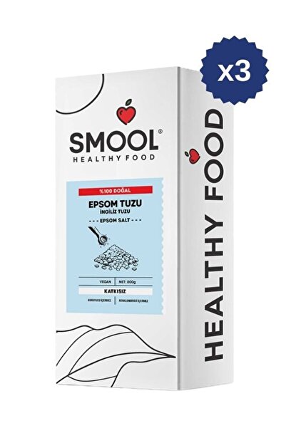 SMOOL Epsom Tuzu 800 gr x3 ingiliz Tuzu Katkısız, Banyo Tuzu Ayak Banyosu Peeling