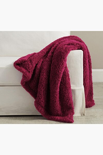 Bc Home Bordo Yumuşak Tüylü Koltuk Şalı / TV Battaniyesi 130x180 cm Lux Peluş...