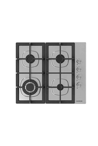 Silverline AS5633X01 Inox Metal Yüzey 4 Gözlü 1 Wok Ankastre Ocak