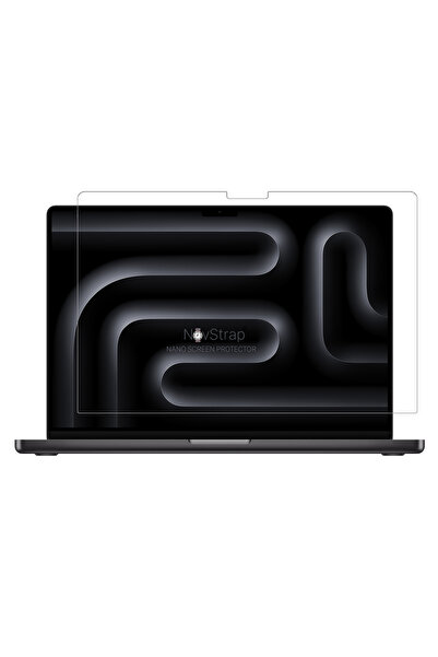 NovStrap Macbook Pro M3 16 inç A2991 ile Uyumlu Ekran Koruyucu Parlak Nano Film