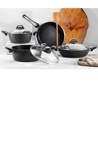 Aryıldız Paris 7 Piece Cookware Set Black