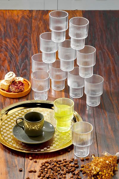 FBZhome 12 bucăți Crystal Mica cafea cu apă laterală ceașcă Pinterest model ceașcă 100 cc (nu sticlă)