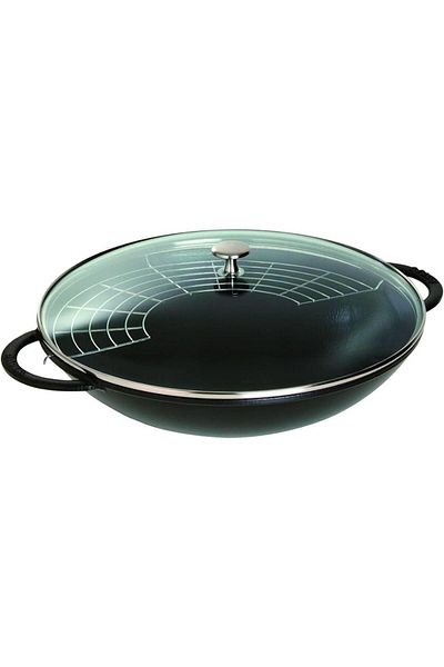 STAUB Cast Iron Wok Pot with Grill Appliance 37 cm