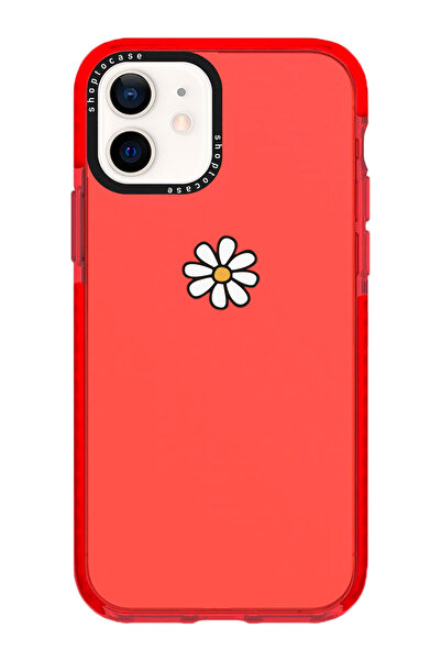shoptocase Iphone 11 Uyumlu Kırmızı Impact Papatya Tasarımlı Telefon Kılıfı