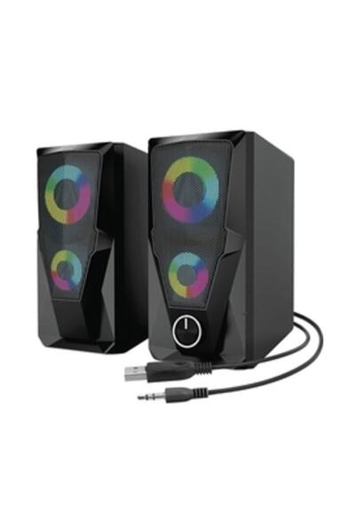 Mikado Md-336 2.0 6 Watt Rgb Ledli Siyah Multimedia Usb Speaker