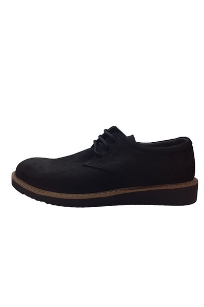 İstanbul Men's Black Leather Suede Stylish Casual Shoes