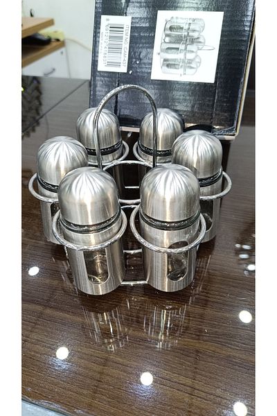 DEKOR ZÜCCACİYE HOME 6-Piece Glass Spice Rack