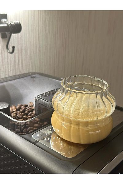 KÜÇÜK EW 1 buc. Cupe Midi în stil nordic, rezistente la căldură, din borosilicat |   Cafea și ceașcă de prezentare