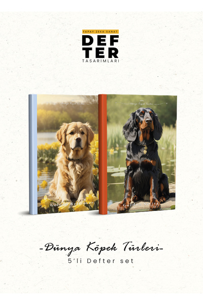 YAPAY ZEKA SANAT Caiete cu specii de câini din lume, set de 514