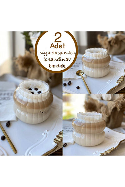 KÜÇÜK EW 2 Pieces Midi Scandinavian Style Heat Resistant Borosilicate Twist Style Glass | Coffee And Presentation Glass