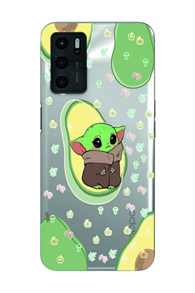 Magic Ring Oppo A55 Uyumlu Baby Yoda Desenli Şeffaf Telefon Kılıfı