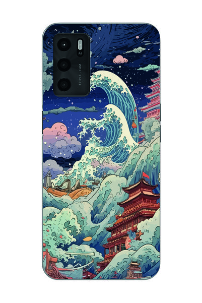 Magic Ring حافظة هاتف شفافة متوافقة مع هاتف Kanagawa Wave Collage لهاتف Oppo A16