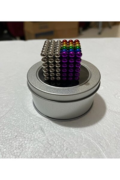 RICHIE 7 Renkli boncuk mıknatıs neocube zeka küpü manyetik oyuncaklar 5mm 216 adet metal kutuda