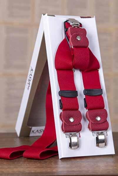 KASVA DERİ Original Leather Clip Patterned Trouser Strap