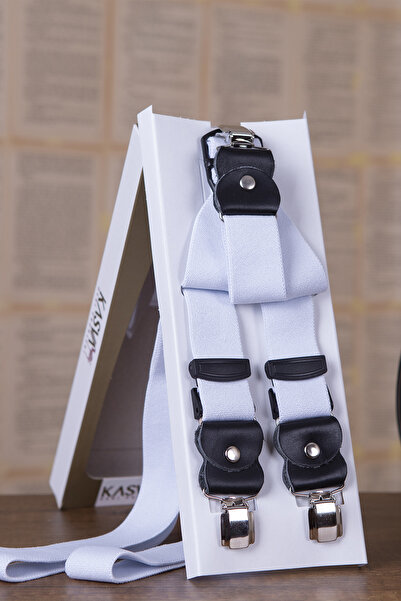 KASVA DERİ Original Leather Clip Patterned Trouser Strap