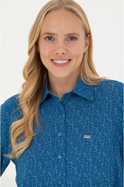 U.S. Polo Assn. Cămașă cu mânecă lungă benzină pentru femei G082GL004.000.1678463.VR102 TEKSPOR GİYİM