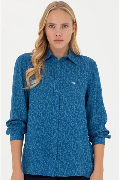 U.S. Polo Assn. Cămașă cu mânecă lungă benzină pentru femei G082GL004.000.1678463.VR102 TEKSPOR GİYİM