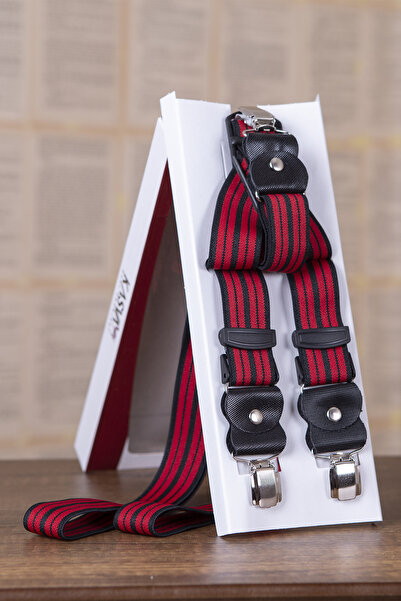 KASVA DERİ Original Leather Clip Patterned Trouser Strap