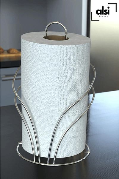 ALSİ HOME Swan Patterned Vertical Circle Stainless Steel Towel Holder