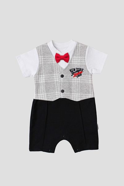 DIDuStore Baby Boy Stylish Baby Rompers with Vest and Bow Tie