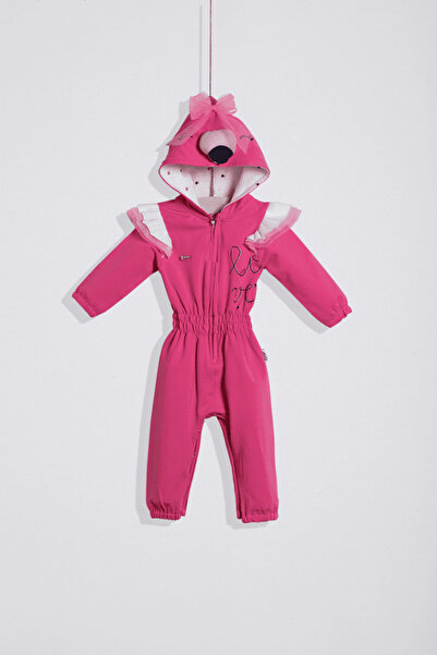 DIDuStore Sevimli Hayvan Figürlü Kapüşonlu Kız Bebek Tulumu