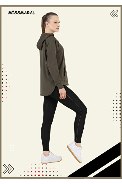 missmaral Women's Tights Set Sports Tunic & Leggings Diving Fabric Sports and Casual Khaki 3060