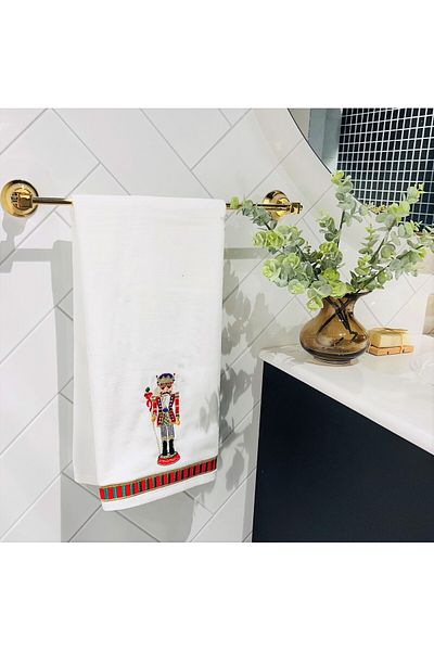 ge living New Year's Series Nutcrackers Patterned Face Towel (50 cm x 90 cm)