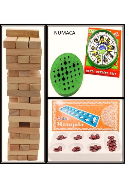 Numaca 54 Parça Jenga Denge Oyunu Ve Solo Test - Mangala Zeka Oyunu Eğitici O...
