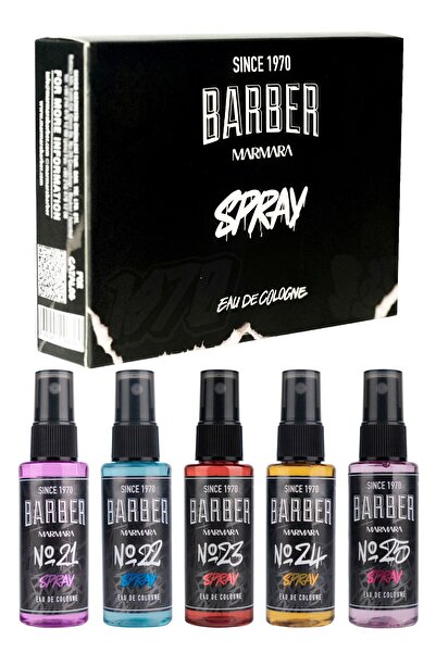 Barber Marmara Graffiti Seri 5'li Edc Seyahat Boy Kolonya