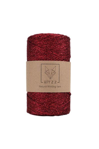 Ritzz Κορδόνι Macrame Glitter 2 MM Κόκκινο