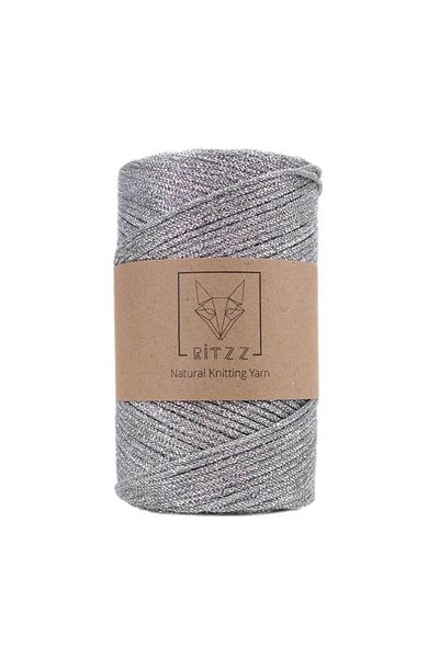 Ritzz Κορδόνι Macrame Glitter 2 MM Ασημί