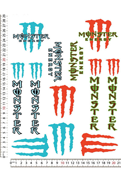 Phoenix MONSTER ENERGY MOTORSİKLET KASK STİCKER ÇIKARTMA SETİ