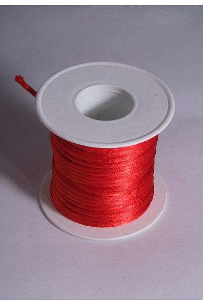 Eskişehir hobi sanat 25 Meters Red Color 2 Mm Thick Flush Rope Rat Tail Satin Rope Necklace Jewelry Design Rope
