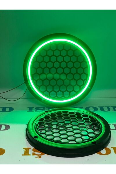 Universal Ledli hoparlör kapağı 20 cm (YEŞİL)