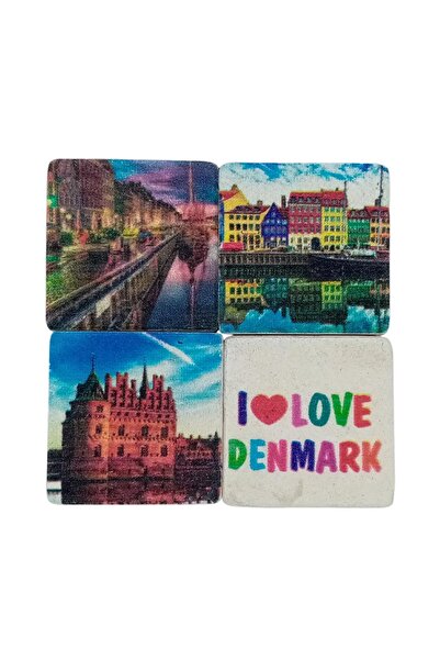 Dünyadan Hediyeler Danimarka Temalı Dörtlü Taş Magnet