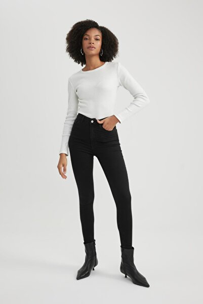 DeFacto High Waist Super Skinny Fit Skinny Leg Jean Trousers