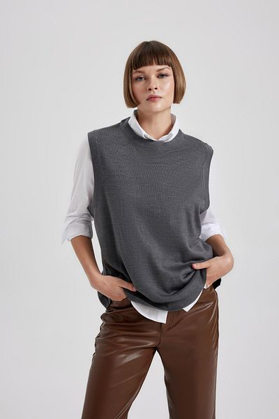 DeFacto Relax Fit Crew Neck Sweater A7605ax23wn