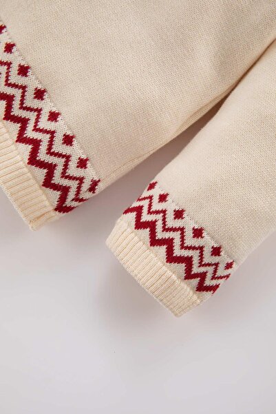 DeFacto Erkek Bebek Yılbaşı Temalı Pamuklu Triko Kazak Alt 2'li Takım