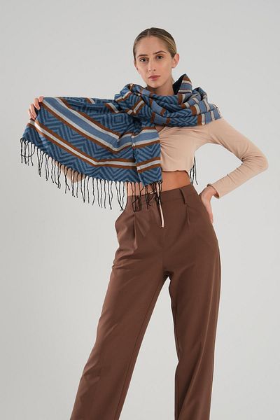 Deafox Albastru 70x180 Cm Detaliu Ciciuc Şal Umăr Auto Model
