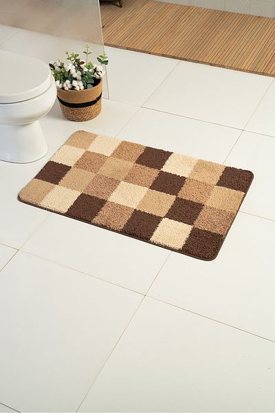 Moda Dekor Χαλάκι μπάνιου Millenium Tile Brown 2 τεμαχίων