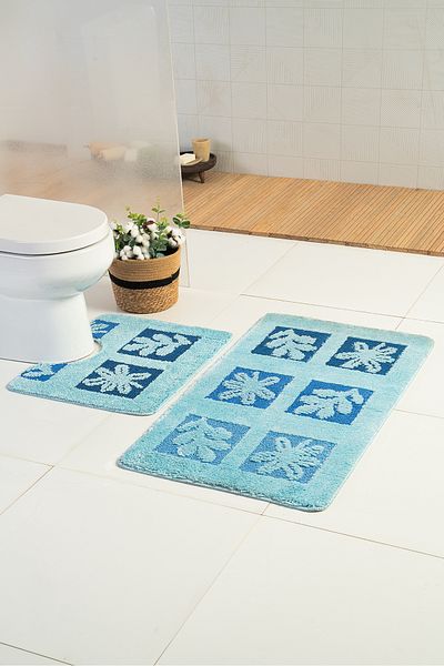 Moda Dekor Elite Lux August Blue 2 τεμαχίων πατάκι μπάνιου