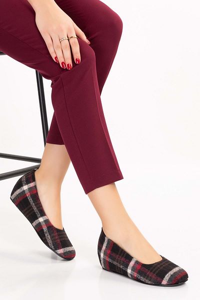 Gondol Pantofi de acasă cu model în carouri din piele Mik.590