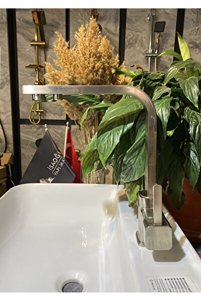 İSAOĞLU YAPI Arıtmalı Mutfak Bataryası Mat Krom Evye Musluk Arıtıcılı Fırçala...