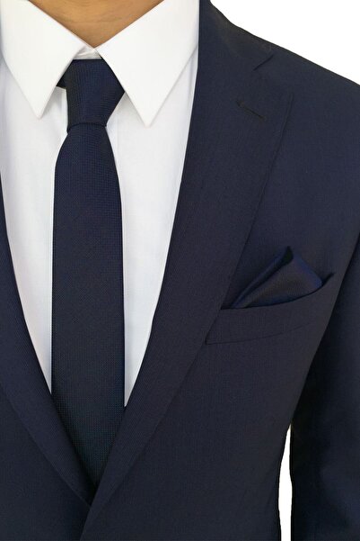 Tezgah İstanbul مجموعة منديل ربطة عنق باللون الأزرق الداكن