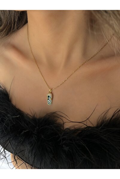 İNN JEWELLERY Çelik Kolye Kararmaz Antialerjik Nazarlı Terlik Figürlü (2 YIL İTHALATÇI GARANTİLİ)