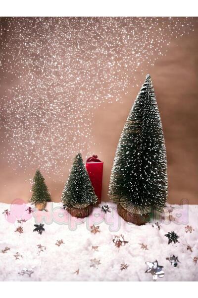 Happyland Yılbaşı Masa Üzeri 3 Lü Set Minyatür Çam Ağacı 5-10-20 Cm Uçlarına ...