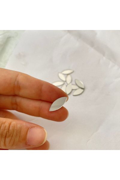 Proton 7x18 Mm Oval Silver Color Mosaic Mirror 100 Pieces