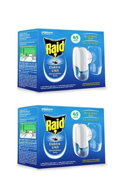 Raid Elekro Likit Cihaz Ve 1 Yedek 45 Gece 2 Adet