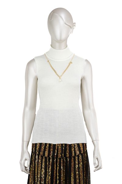 Oppland Women's Winter Knitted Knitwear Badi Sweater with Necklace Turtleneck Collar Fitted Lycra